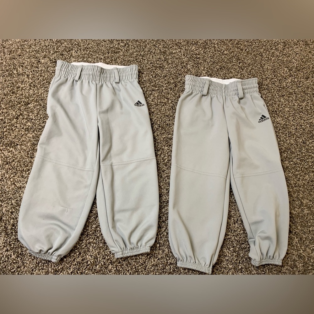 Two Pairs Adidas Youth xxs Baseball Pants Grey
